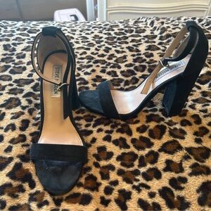 Steve Madden Black Suede Block Heels